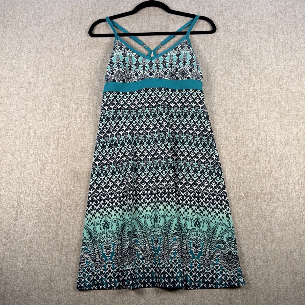 Athleta‎ Grenadine Bombay Shorebreak Dress Beach Coverup Sz S Teal Black